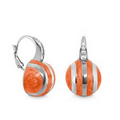 Lauren G. Adams Bamboo Stripe Earrings (Silver & Bright Orange)